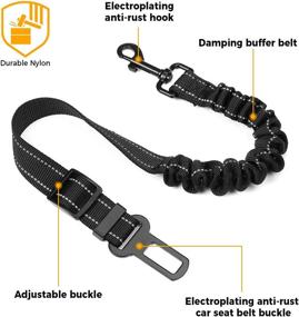 img 3 attached to 🐶 JoyTutus Upgraded Car Dog Safety Seat Belt: Retractable 0.79" Universal Pet Auto Harness Adjustable - Elastic Nylon Strap Seatbelt for Dogs & Cats