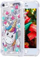 flocute ipod touch 5 6 7 case: glitter unicorn pattern liquid soft tpu cushion luxury fashion girls women cute case logo