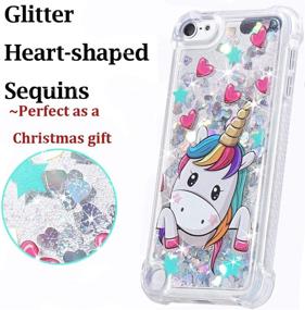 img 2 attached to Flocute iPod Touch 5 6 7 Case: Glitter Unicorn Pattern Liquid Soft TPU Cushion Luxury Fashion Girls Women Cute Case