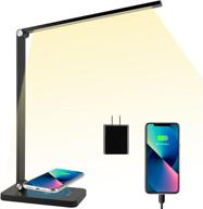 💡 desk lamp with wireless charger, usb port & 5 color modes - ideal for home office, reading, studying логотип