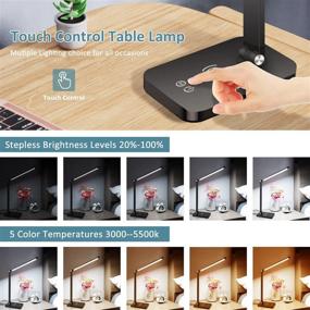 img 1 attached to 💡 Desk Lamp with Wireless Charger, USB Port & 5 Color Modes - Ideal for Home Office, Reading, Studying