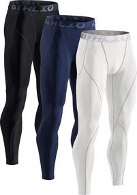 img 4 attached to ATHLIO Compression Athletic Leggings Wintergear Sports & Fitness for Other Sports