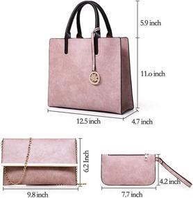 img 3 attached to Handle Handbags Leather Satchel Shoulder Women's Handbags & Wallets for Satchels