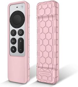 img 4 attached to Fintie Protective Case For Apple TV Siri Remote 2021 - Honey Comb Lightweight Anti Slip Shockproof Silicone Cover For Apple TV 4K / HD Siri Remote Controller (2Nd Generation) Accessories & Supplies