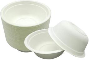 img 3 attached to 🌱 50 Pack 16oz Compostable Bowls – Eco Friendly Biodegradable, Made of Bagasse Sugar Cane Fibers, Disposable Paper Bowls, Natural Premium Bagasse Bowls