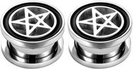 🌟 316l stainless steel zs pentagram star ear plug tunnels expander for body piercing - ear piercing jewelry logo