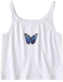 img 4 attached to Girls Butterfly Pattern Summer Clothes Girls' Clothing in Tops, Tees & Blouses