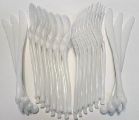 img 3 attached to Premium Skeleton Plastic Silverware Set: Non-Disposable Cutlery Forks, Spoons & Knives - Heavy-Duty Party Utensils (6 Utensil Place Setting - 18 Total Pieces)