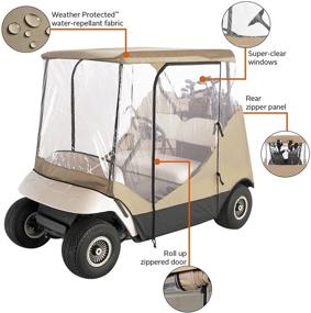 img 3 attached to 🏌️ Enhanced Golfing Experience: Classic Accessories Fairway Travel 4-Sided 2-Person Golf Cart Enclosure in Tan