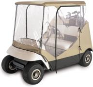 🏌️ enhanced golfing experience: classic accessories fairway travel 4-sided 2-person golf cart enclosure in tan logo