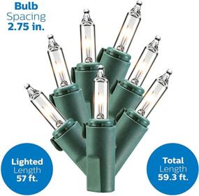 img 2 attached to 🎄 Philips 250 Remains Lit Incandescent Clear Mini Christmas Lights: UL Listed, Indoor/Outdoor Use, Easy Storage Spool, 59.33' Length, 2.75" Bulb Spacing