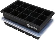 🐾 meowoo ice cube trays silicone with lids 2 pack - easy release, large whiskey cocktails ice cube trays - food grade bpa free - makes 30 ice cubes (black) логотип