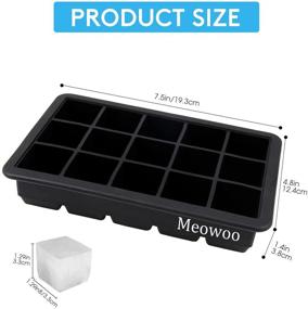 img 3 attached to 🐾 Meowoo Ice Cube Trays Silicone With Lids 2 Pack - Easy Release, Large Whiskey Cocktails Ice Cube Trays - Food Grade BPA Free - Makes 30 Ice Cubes (BLACK)