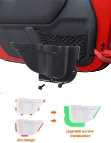 img 3 attached to 🚪 Сумки для хранения передних дверей Savadicar DP3 для Jeep Wrangler JK JKU (2011-2018), органайзер для боковых вставок двери, аксессуары для расширения интерьера, черные (2 шт)