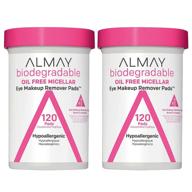 👀 almay biodegradable oil-free micellar eye makeup remover pads - hypoallergenic & cruelty-free - fragrance-free cleansing wipes - value pack (2-pack) logo