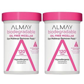 img 4 attached to 👀 Almay Biodegradable Oil-Free Micellar Eye Makeup Remover Pads - Hypoallergenic & Cruelty-Free - Fragrance-Free Cleansing Wipes - Value Pack (2-Pack)
