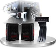 🚦 красные led хвостовые фонари xprite с куреным объективом, поворотником, задним ходом и сборкой дымчатого 3-го led стоп-сигнала - совместимы с jeep wrangler jk jku 2007-2018 логотип