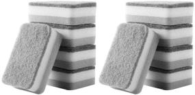 img 1 attached to 🧽 Hemoton 10pcs Grey Kitchen Sponges: Dual-Sided Dish Scrubbers for Effective Dishwashing