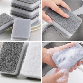 img 2 attached to 🧽 Hemoton 10pcs Grey Kitchen Sponges: Dual-Sided Dish Scrubbers for Effective Dishwashing