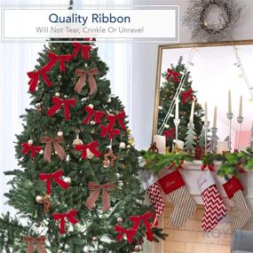 img 3 attached to 🎀 Wired Traditional Red Velvet Christmas Ribbon with Waterproof Red Edge - 2.5 Inches (40) Roll, 50-Yards - Ideal for Floral and Craft Decorations