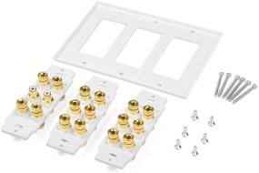 img 1 attached to Versatile Home Theater Audio Wall Plate for Multiple Subwoofers & Speakers 🔌 - 5, 6, 7.1/7.2 or 8.1/8.2 Compatible, 16 Banana Post & 2 RCA Inputs