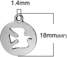 img 2 attached to 🏵️ JGFinds Bulk Round Charm Pendants - 150 Pack (50 Heart, 50 Dove, 50 Cross) in Silver Tone, 5/8 inch, Ideal for DIY Jewelry Making Crafts