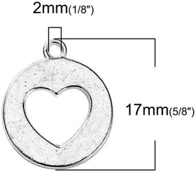 img 3 attached to 🏵️ JGFinds Bulk Round Charm Pendants - 150 Pack (50 Heart, 50 Dove, 50 Cross) in Silver Tone, 5/8 inch, Ideal for DIY Jewelry Making Crafts