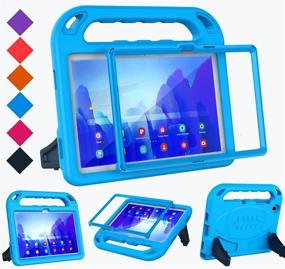 img 4 attached to 🔵 BMOUO Kids Case for Samsung Galaxy Tab A7 10.4 2020 - Blue | Shockproof Handle Stand Case with Built-in Screen Protector