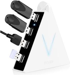 img 4 attached to 🌈 JoyReken FlyingVHUB: Color-Changing LED USB Hub - 4 Port Multi Port Tower with Long Cord for PC, Desktop, Laptop, MacBook, Surface Pro, XPS, Flash Drive, Mobile HDD (White)