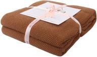 ☕️ adory sweety throw blanket - luxuriously soft knitted moss stitch design, 50 x 60 inch, coffee - perfect sofa couch decor & gift - includes free washing bag logo