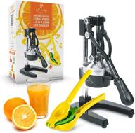 🍊 zulay professional citrus juicer - complete set with manual citrus press and metal lemon squeezer - premium quality heavy duty orange juicer and lime squeezer stand logo