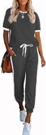 chic & cozy: automet women's 2 piece lounge sets with long jogger sweatpants logo