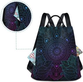 img 1 attached to ALAZA Art Arabesque Mandala Ethnic Bohemian Backpack Purse: Stylish Anti-Theft Shoulder Bag for Women