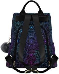 img 3 attached to ALAZA Art Arabesque Mandala Ethnic Bohemian Backpack Purse: Stylish Anti-Theft Shoulder Bag for Women