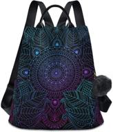 alaza art arabesque mandala ethnic bohemian backpack purse: stylish anti-theft shoulder bag for women logo