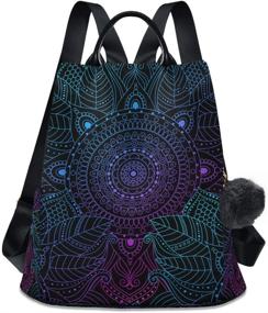 img 4 attached to ALAZA Art Arabesque Mandala Ethnic Bohemian Backpack Purse: Stylish Anti-Theft Shoulder Bag for Women
