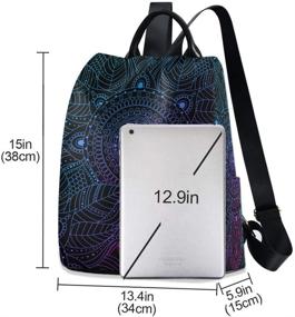 img 2 attached to ALAZA Art Arabesque Mandala Ethnic Bohemian Backpack Purse: Stylish Anti-Theft Shoulder Bag for Women