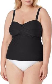 img 1 attached to 👙 Stylish and Comfortable: Catalina Plus Size Bandeau Tankini Swimsuit for Women's Clothing