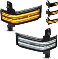 ruxifey switchback side marker lights led turn signals smoked mirror lamp compatible with silverado gmc sierra 1500 2500hd 3500hd 2016 2017 2018 - sequential design for enhanced visibility logo