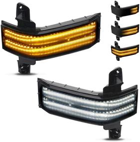 img 4 attached to RUXIFEY Switchback Side Marker Lights LED Turn Signals Smoked Mirror Lamp Compatible with Silverado GMC Sierra 1500 2500HD 3500HD 2016 2017 2018 - Sequential Design for Enhanced Visibility
