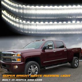 img 2 attached to RUXIFEY Switchback Side Marker Lights LED Turn Signals Smoked Mirror Lamp Compatible with Silverado GMC Sierra 1500 2500HD 3500HD 2016 2017 2018 - Sequential Design for Enhanced Visibility