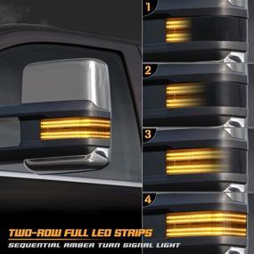 img 3 attached to RUXIFEY Switchback Side Marker Lights LED Turn Signals Smoked Mirror Lamp Compatible with Silverado GMC Sierra 1500 2500HD 3500HD 2016 2017 2018 - Sequential Design for Enhanced Visibility