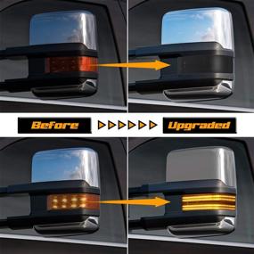 img 1 attached to RUXIFEY Switchback Side Marker Lights LED Turn Signals Smoked Mirror Lamp Compatible with Silverado GMC Sierra 1500 2500HD 3500HD 2016 2017 2018 - Sequential Design for Enhanced Visibility