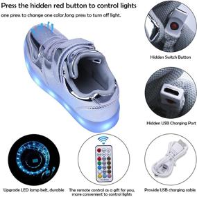 img 1 attached to Kealux Children's LED Low-Top Shoes - Light Up USB Chargeable Fashion Sneakers for Boys and Girls - Unisex LED Sneakers with Remote Control