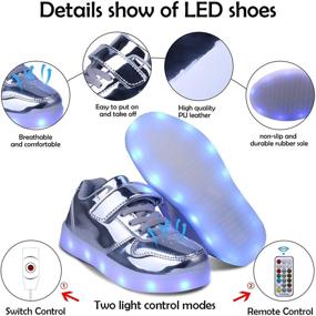 img 2 attached to Kealux Children's LED Low-Top Shoes - Light Up USB Chargeable Fashion Sneakers for Boys and Girls - Unisex LED Sneakers with Remote Control