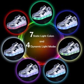 img 3 attached to Kealux Children's LED Low-Top Shoes - Light Up USB Chargeable Fashion Sneakers for Boys and Girls - Unisex LED Sneakers with Remote Control