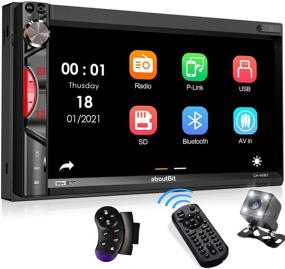 img 4 attached to 🚗Автомагнитола AboutBit Double Din с Bluetooth, 7-дюймовым HD сенсорным экраном, камерой заднего вида, мультимедийным плеером MP5, Mirror Link, AM/FM радио, USB/SD/AUX.