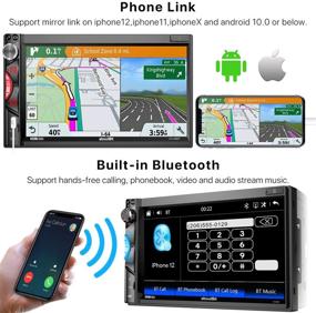 img 2 attached to 🚗Автомагнитола AboutBit Double Din с Bluetooth, 7-дюймовым HD сенсорным экраном, камерой заднего вида, мультимедийным плеером MP5, Mirror Link, AM/FM радио, USB/SD/AUX.