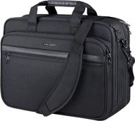 🎒 kroser laptop bag premium briefcase | 17.3 inch expandable water-repellent messenger bag for travel/business/school - black logo