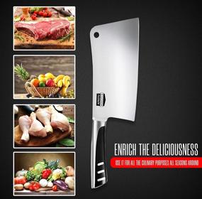 img 1 attached to 🔪 Utopia Kitchen 7 Inches Cleaver Knife Chopper: Premium Stainless Steel for Home and Restaurant